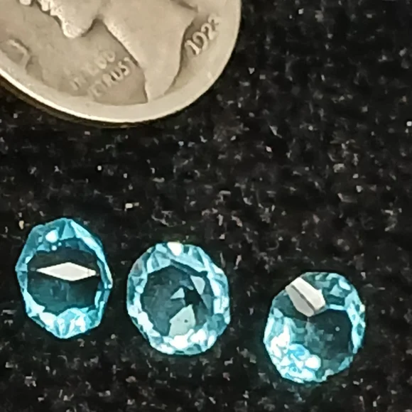 30$ Gemstones Aquamarine Blue Loose Trio Round Brilliant Cut Flawless AAA - Picture 4 of 7